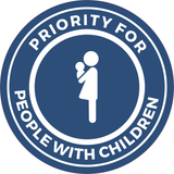 Circle Plus Priority For People With Children Wall or Door Sign | Safety Signs For Business