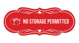 Signs ByLITA Designer No Storage Permitted Wall or Door Sign