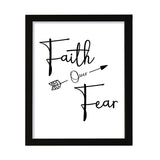 Faith Over Fear, Framed Inspirational Wall Art, Home Décor Prints