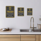 Portrait Round Plus Trash Goes In the Bin Not On the Counter Wall or Door Sign | Office Rules Sign for Waiting Area & Group Sessions