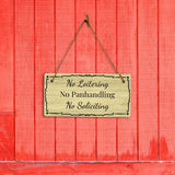 No Loitering No Panhandling No Soliciting 5x10 Hanging Plus Wall or Door Sign | Home & Office Decor