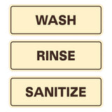 All Quality Standard WASH RINSE SANITIZE Set of 3 Bay Sink Signs - Restaurant & Commercial Kitchen Sink Signs - Easy to Install
