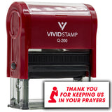 Vivid Stamp Thank you for keeping us in your prayers Self-Inking Rubber Stamps