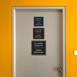 Signs ByLITA Square Allowed Capacity Door or Wall Sign | Spanish Bilingual Business And Office Signs