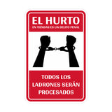 Portrait Round Plus El hurto En Tiendas Es Un Delito Penal Todos los Ladrones Serán Procesados Wall or Door Sign | Spanish Shoplifting Retailer Signage
