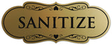 Signs ByLITA Designer Sanitize Sign - Easy Installation | Durable Wall or Door Sign