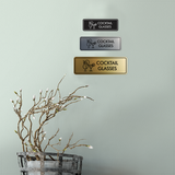 Signs ByLITA Standard Cocktail Glasses Door or Wall Sign Easy Installation | Durable Construction | Kitchen Essentials | Hygiene | AirBnB Signs