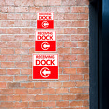 Square Plus Receiving Dock Left Arrow Wall or Door Sign | Health & Safety Warehouse Business Signage