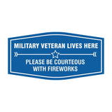 Signs ByLITA Fancy Military Veteran Lives Here Please Be Courteous With Fireworks Easy Installation | Honor Veterans with Military Signs | US Pride | Businesses and Homes Wall or Door Sign
