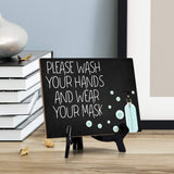 Signs ByLITA Please Wash Your Hands And Wear A Mask, Hygiene Table Sign, 6" x 8"