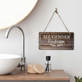 Restroom & Hygiene 5x10 Hanging Wall or Door Signs (Dark Wood)