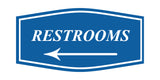 Fancy Restrooms Left Arrow Wall or Door Sign