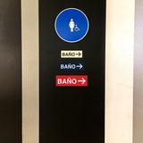 Signs ByLITA Basic Baño Right Arrow Directional Wall or Door Sign