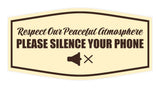 Signs ByLITA Fancy Respect Our Peaceful Atmosphere: Please Silence Your Phone Easy Installation | Durable Construction | Barbers | Grooming and Styling | Hair Wall or Door Sign