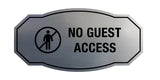 Signs ByLITA Victorian No Guest Access Stick Man Graphic Business Wall or Door Sign