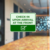 Classic Framed Plus Check-In Upon Arrival at the Front Door or Wall Sign | Medical Facility Reception Patient Reminders