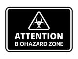 Signs ByLITA Classic Framed Attention: Biohazard Zone Door or Wall Sign Easy Installation | Health And Safety | Building And Warning Signs
