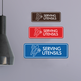 Signs ByLITA Standard Serving Utensils Door or Wall Sign Easy Installation | Durable Construction | Kitchen Essentials | Hygiene | AirBnB Signs