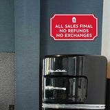 Notched Standard 'All Sales Final No Refunds No Exchanges' Wall or Door Sign | Customer Interaction Sign