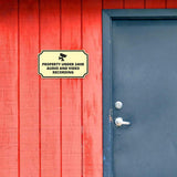 Notched Standard Property Under 24hr Audio and Video Recording (Camera Right) Wall or Door Sign | Warning/Safety/Precaution