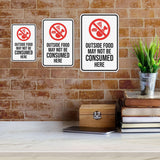 Portrait Round Plus Outside Food May Not Be Consumed Here Wall or Door Sign | Food & Drink Restrictions