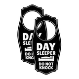 Day Sleeper Do Not Knock Door Hanger | House or Business Door Sign