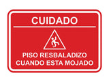 Signs ByLITA Classic Framed Cuidado: Piso Resbaladizo cuando esta mojado Door or Wall Sign Easy Installation | Health And Safety | Building And Hospitality