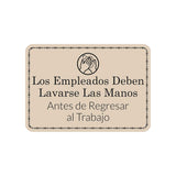 Classic Framed Los Empleados Deben Lavarse Las Manos Antes de Regresar al Trabajo — Wall or Door Sign | Wash Hands Spanish - Sign