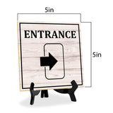 Entrance 5"x 5" Square Table Sign With Acrylic Easel | Home & Office Decor