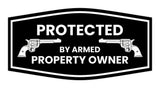 Fancy Protected by Armed Property Owner .45 Wall or Door Sign