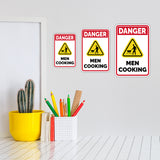 Portrait Round Plus Danger Men Cooking (BBQ) Wall or Door Sign | Easy Installation | Funny Novelty Imitation Warning Signs