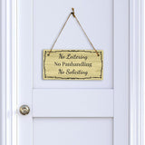 No Loitering No Panhandling No Soliciting 5x10 Hanging Plus Wall or Door Sign | Home & Office Decor