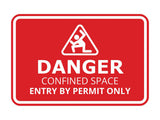 Signs ByLITA Classic Framed Danger: Confined Space - Entry by Permit Only Door or Wall Sign Easy Installation | Health And Safety | Building And Warning Signs