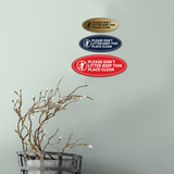 Signs ByLITA Oval Please Don't Litter Keep This Place Clean Sign - Laser-Engraved Lettering | Durable ABS Plastic | Vibrant Colors | Powerful Foam Tape