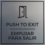 Signs ByLITA Square Push To Exit Wall or Door Sign | Spanish Bilingual Business And Office Signs