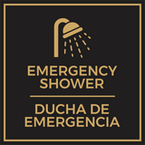 Signs ByLITA Square Emergency Shower Wall or Door Sign | Spanish Bilingual Business and Office Signs