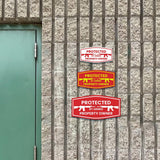 Signs ByLITA Fancy Protected by Armed Property Owner (M-16) Door or Wall Sign | Home Security Warning Sign