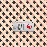 Beware of Cat 5" x 10" Hanging Wall or Door Sign | Rustic Twine | Signs for Home and Business