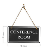 Conference Room 5" x 10" Hanging Wall or Door Sign | Legal and Court House Rustic Twine Signage