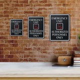 Portrait Round Plus Emergency Unit – Authorized Personnel Only Wall or Door Sign | Patient-Specific Rooms