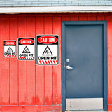 Portrait Round Plus Caution Open Pit Wall or Door Sign | Health And Safety Signage