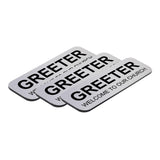 Greeter Welcome To Our Church 1 x 3" Name Tag (3 Pack)
