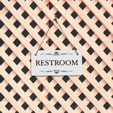 Restroom 5x10 Hanging Plus Wall or Door Sign | Rustic Twine | Range of Vibrant Decor Styles | Bathroom Signs For Home and Business