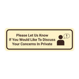 Signs ByLITA Standard Please Let Us Know If You Would Like To Discuss Your Concerns In Private Door or Wall Sign Durable ABS Plastic | Laser Engraved | Easy Installation | Elegant Design