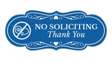 Designer No Soliciting Thank You (Doorbell) Wall or Door Sign