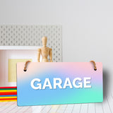 Garage 5x10 Hanging Plus Wall or Door Sign | Rustic Twine | Range of Vibrant Decor Styles | Room Signs For Home and Business