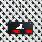 Beware of Dog 5x10 Hanging Plus Wall or Door Sign | Home Decor