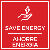 Signs ByLITA Square Save Energy Door or Wall Sign | Spanish Bilingual Business and Office Signs