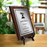 Luge Customizable Wooden Award Plaque | Easel Mount Option | Achievement and Recognition Personalizable Plaques | Sports Award