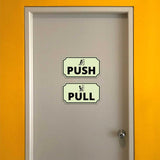 Notched Standard Push Pull (Set) Wall or Door Sign | Warning/Safety/Precaution (2pcs)